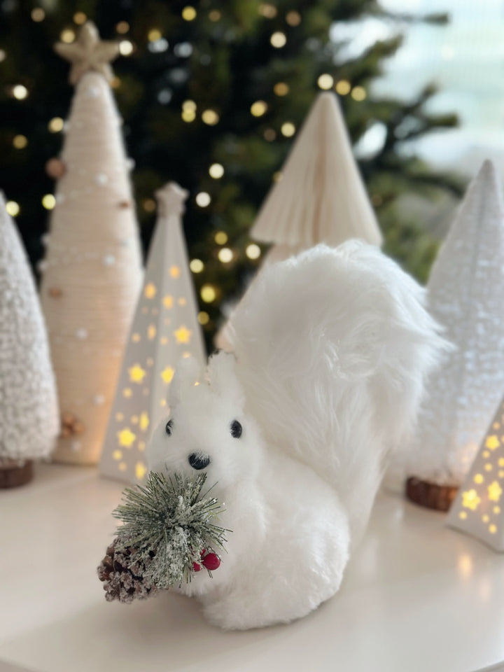 PRE-ORDER (17-23 Oct): Snowy Woodland Squirrel with Pinecone