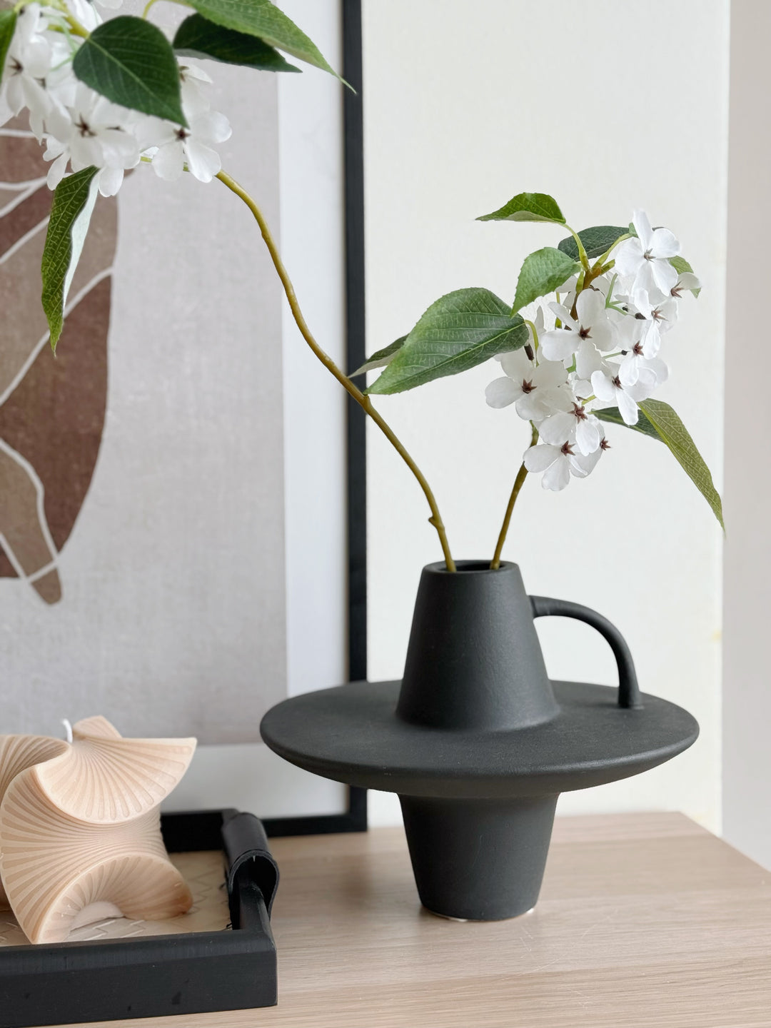 Orbit Handle Porcelain Vase