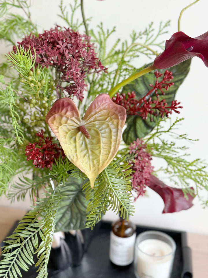 Evergreen & Merlot Harmony In The Vase Pot (1-sided)