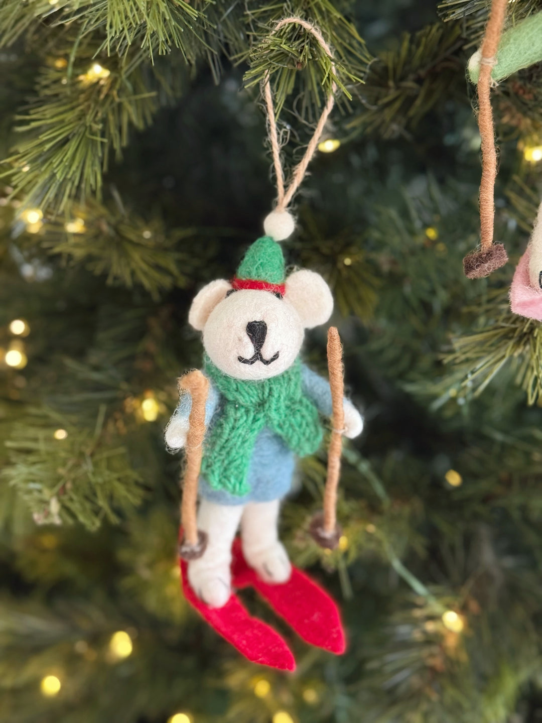 Alpine Ski Bears Felt Ornaments (2 options)