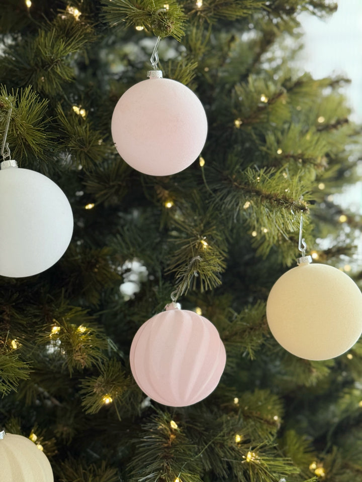 Nordic Velvet 8cm Bauble Set - Pastel (set of 12)