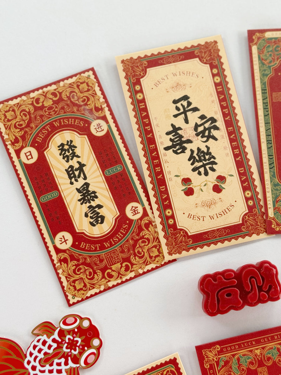 Heritage Gold Frame Red Packet Set (Set of 6)