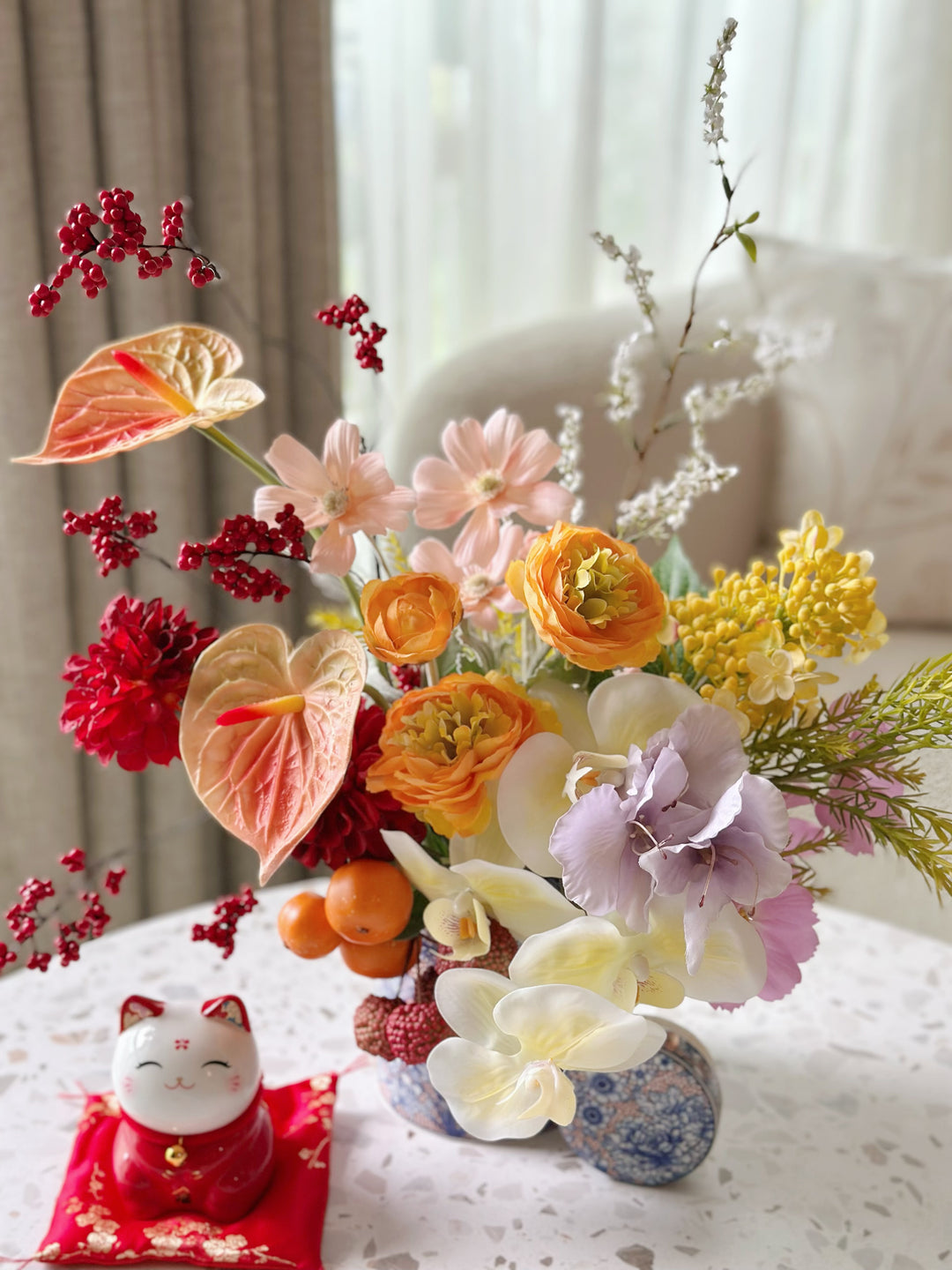 大吉大利 Golden Fortune Bloom Jar (1-sided)