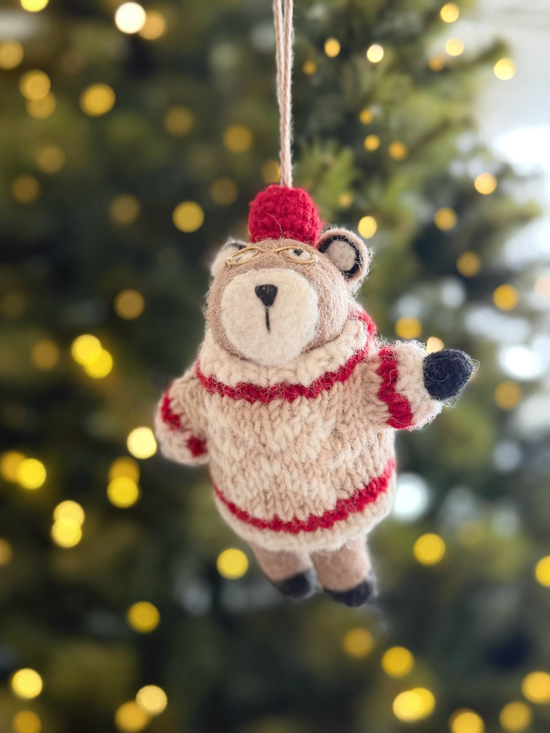 Cosy Jumper Bear Wool Felt Ornament
