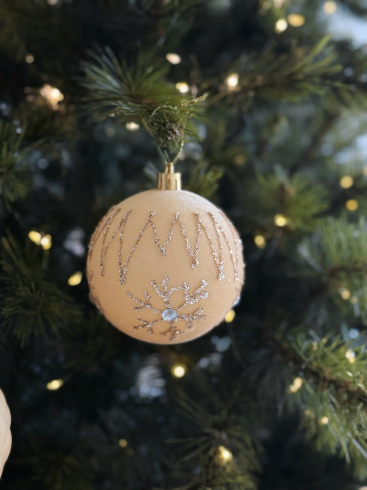 Champagne Velvet 8cm Bauble (set of 4)