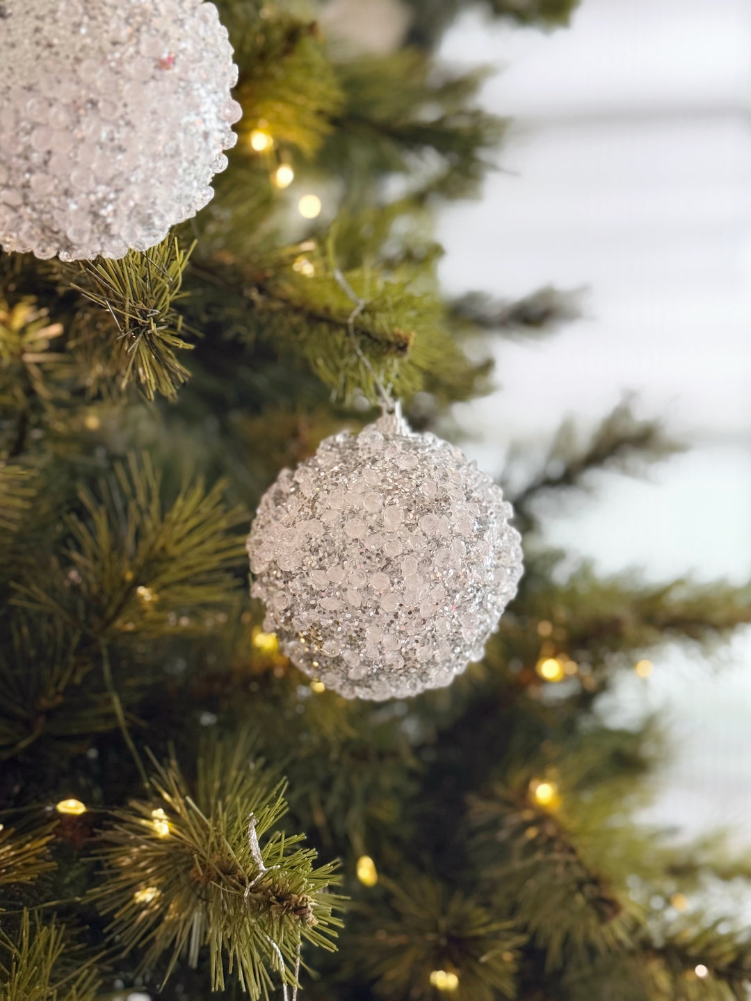 Sikver Sugar Sparkle 8cm Bauble Set (set of 4)