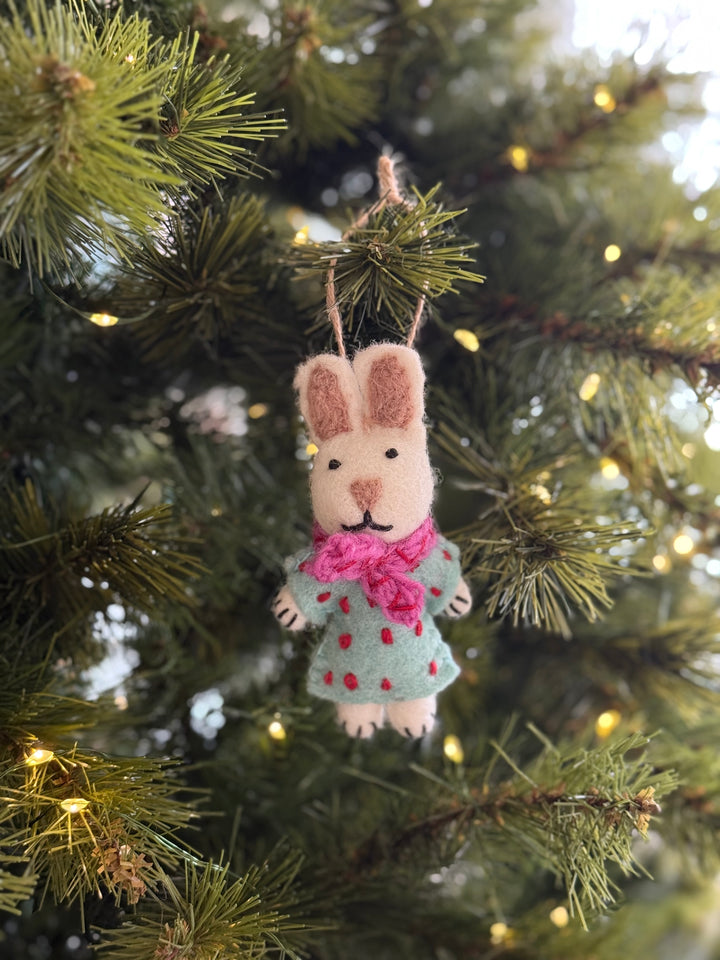 Berry Bunny Felt Ornament