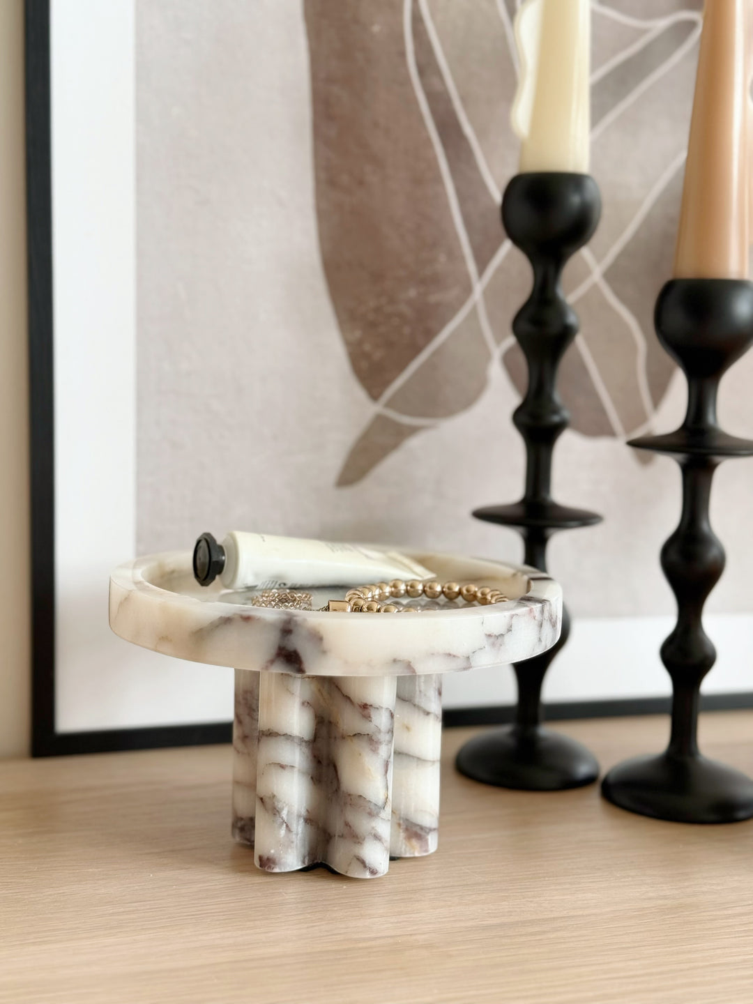 Arcadia Marble Pedestal Tray