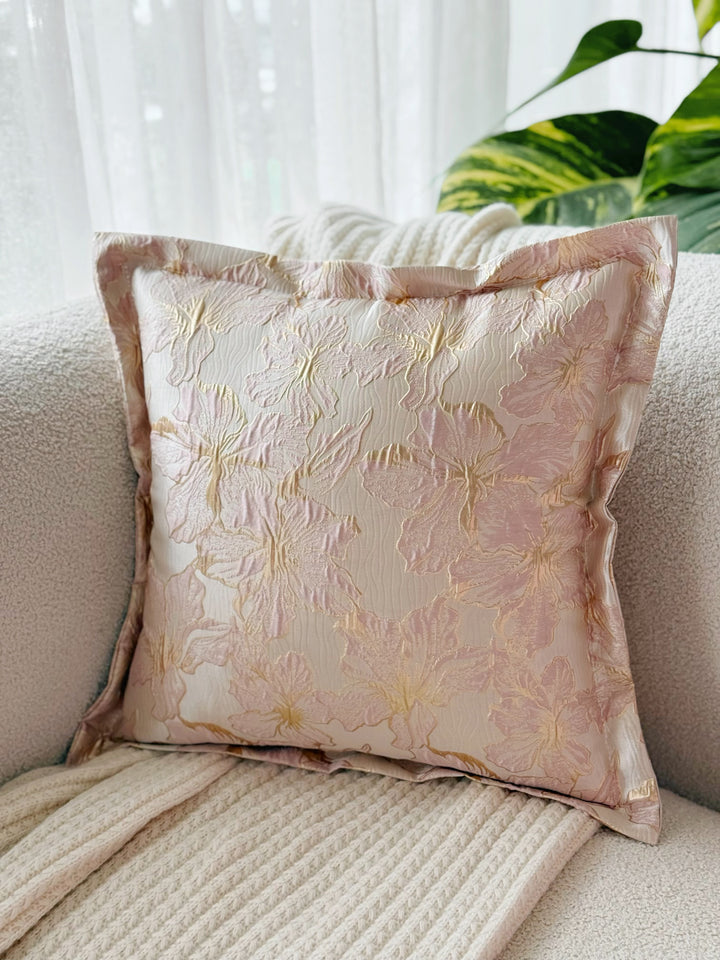 Blush Embossed Bloom Cushion Cover
