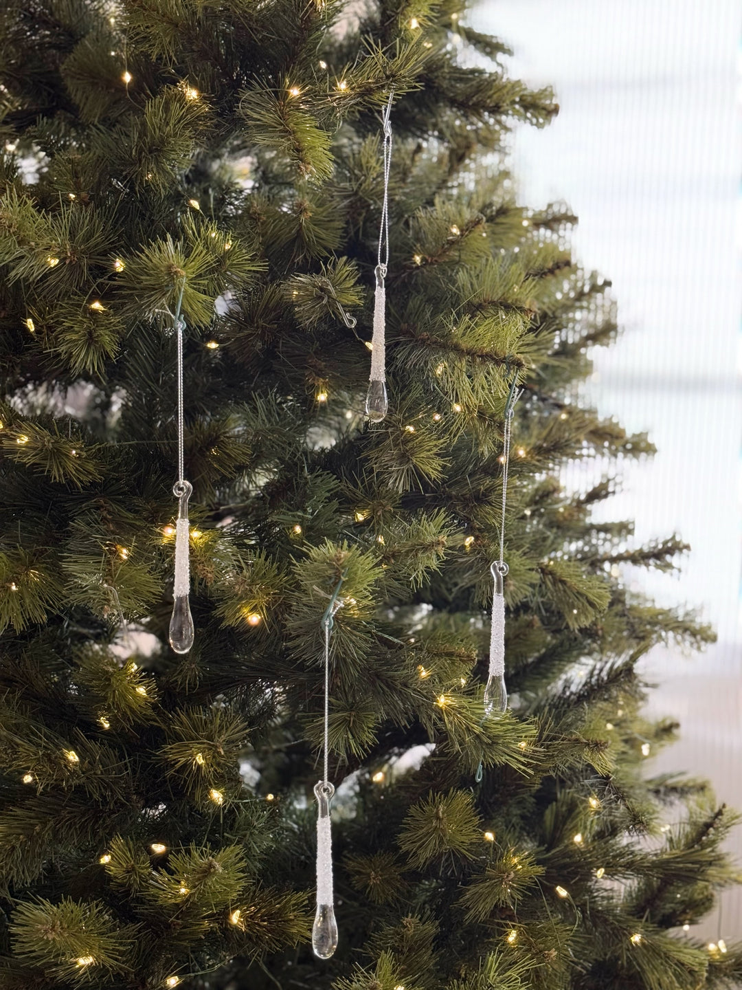 Frosted Dewdrop Ornament Set (Set of 4)