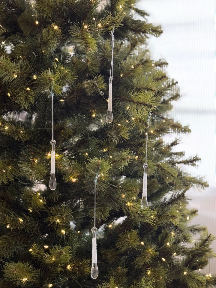 Frosted Dewdrop Ornament Set (Set of 4)