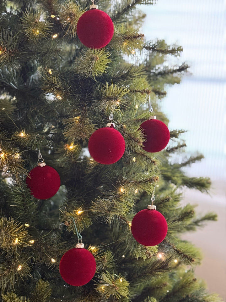 PRE-ORDER (26-28 Nov): Deep Red Matt Elegance 6cm Bauble Set (set of 12)