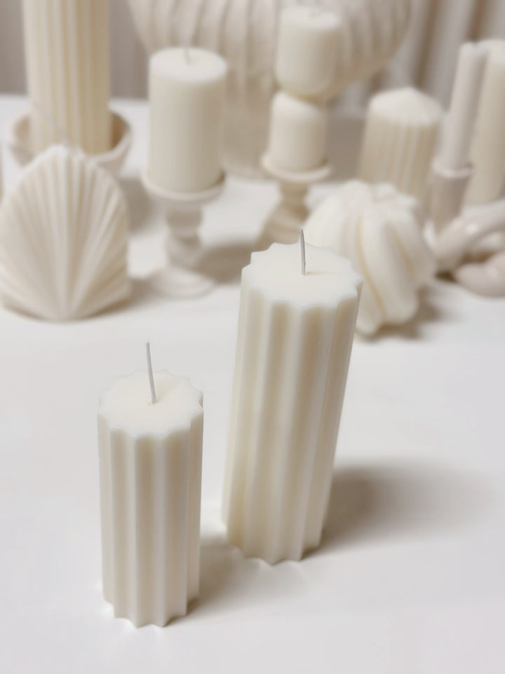 Cream White Sawtooth Serenity Pillars (2 sizes)