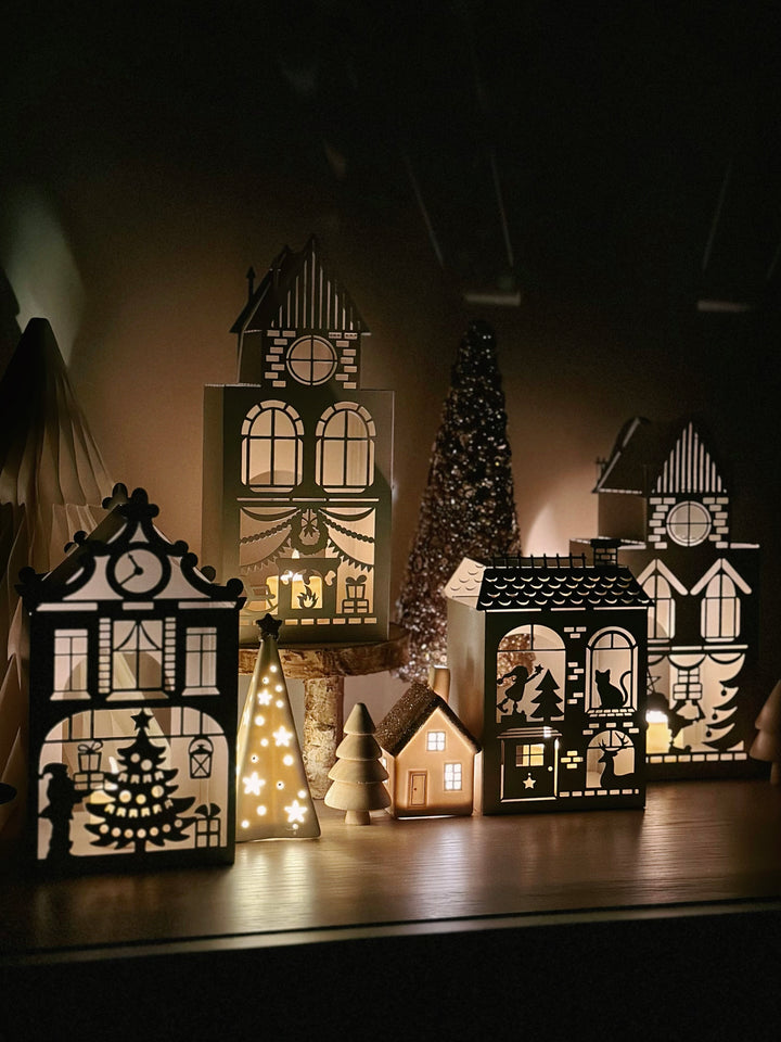 Whimsical Christmas Village Tealight Houses (4 options)