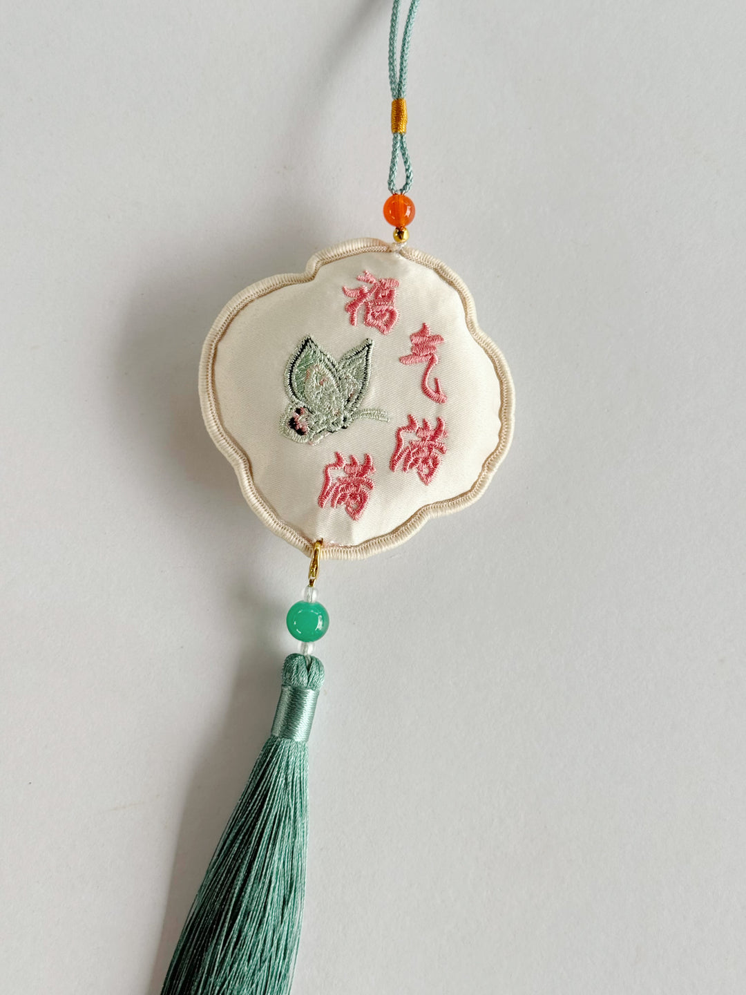 Butterfly Blessings Embroidered Tassel Charm