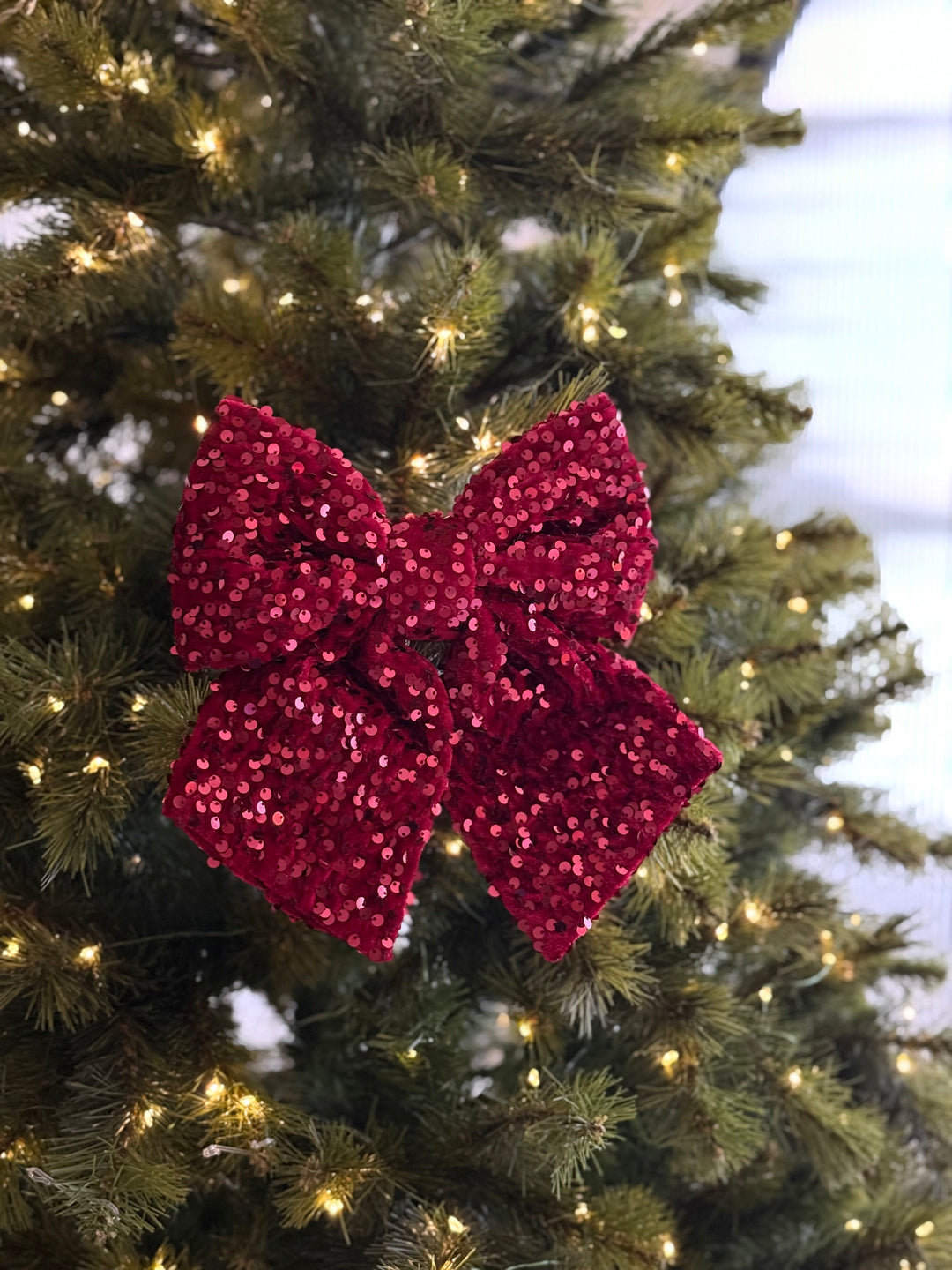 Crimson Sequin Bow