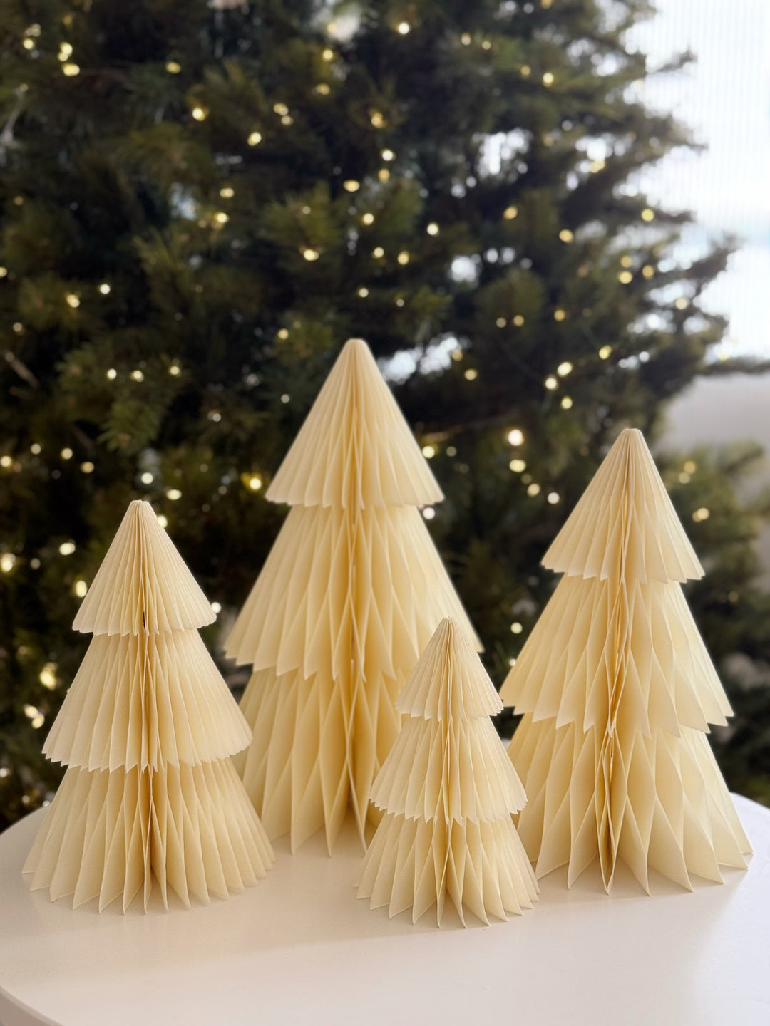 Cream Yellow Serenity Magnetic Paper Trees (set of 4)