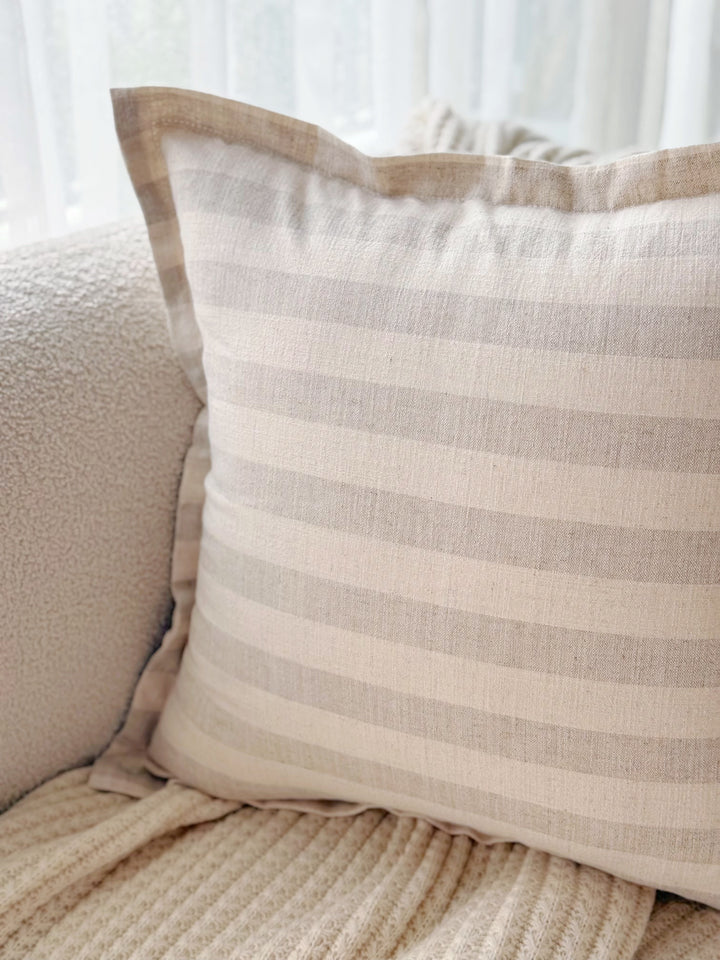 Soft Stripe Flange Cushion Cover