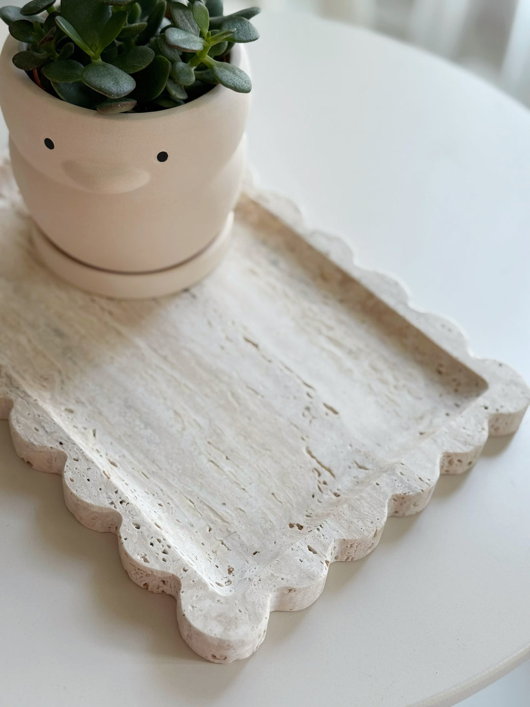 Scallop Edge Travertine Tray