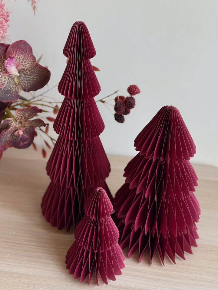 Cherry Wine Honeycomb Paper Trees (Set of 3)