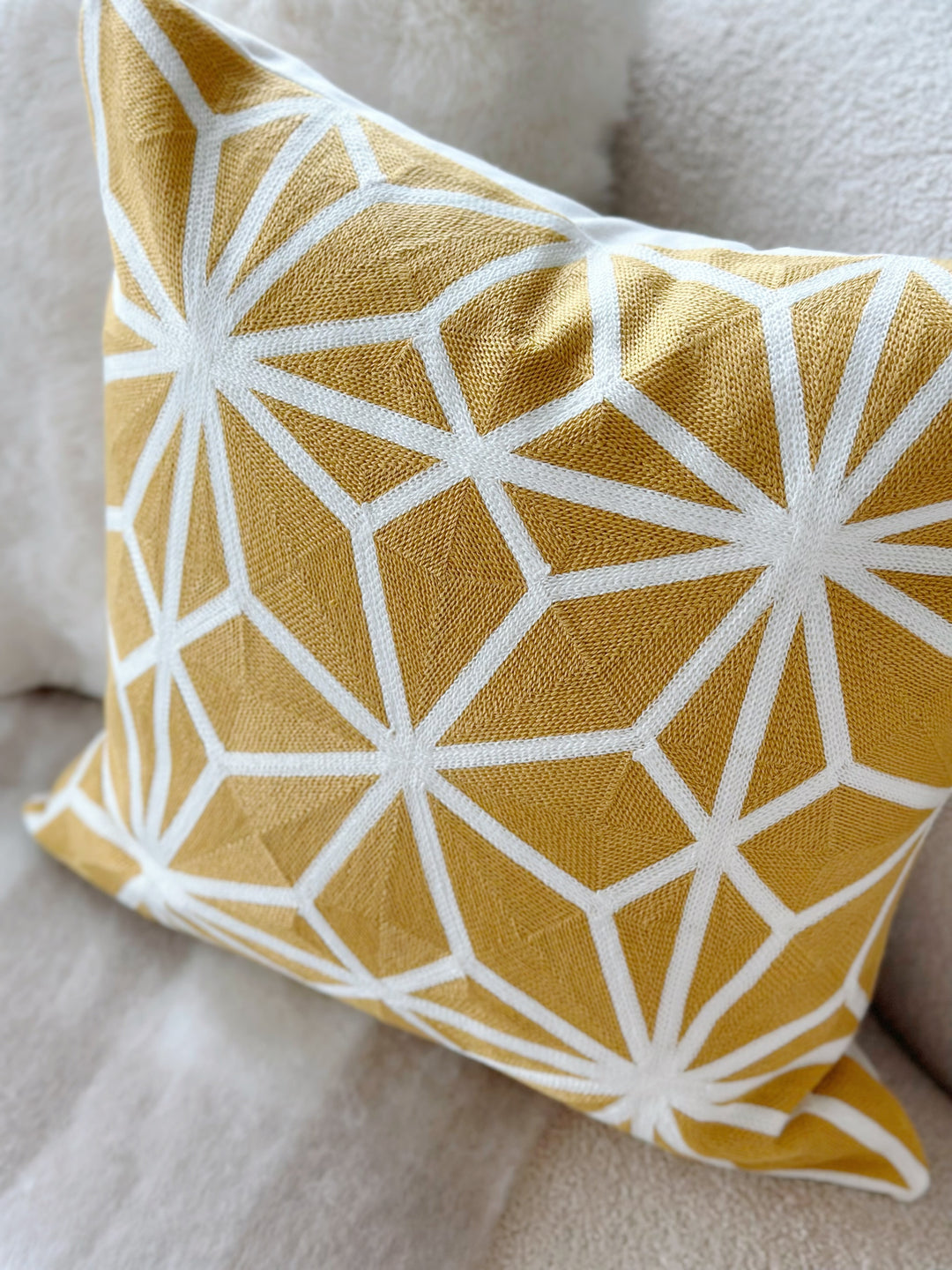 Sunburst Embroidery Cushion Cover