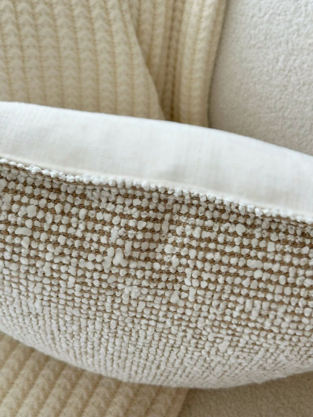 Pebble Weave Cushion Cover – Cream Beige