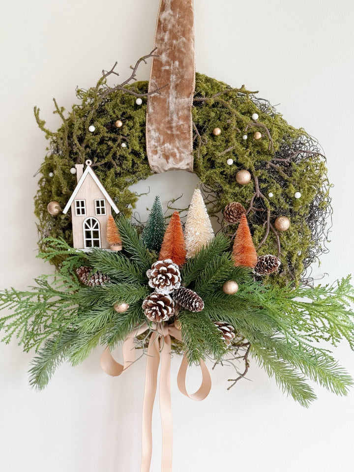 Winter Cottage Glow Wreath