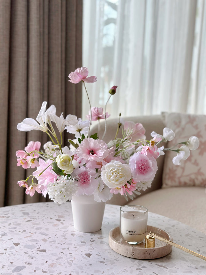 Soft Blush Symphony in the Pot (2-sided)