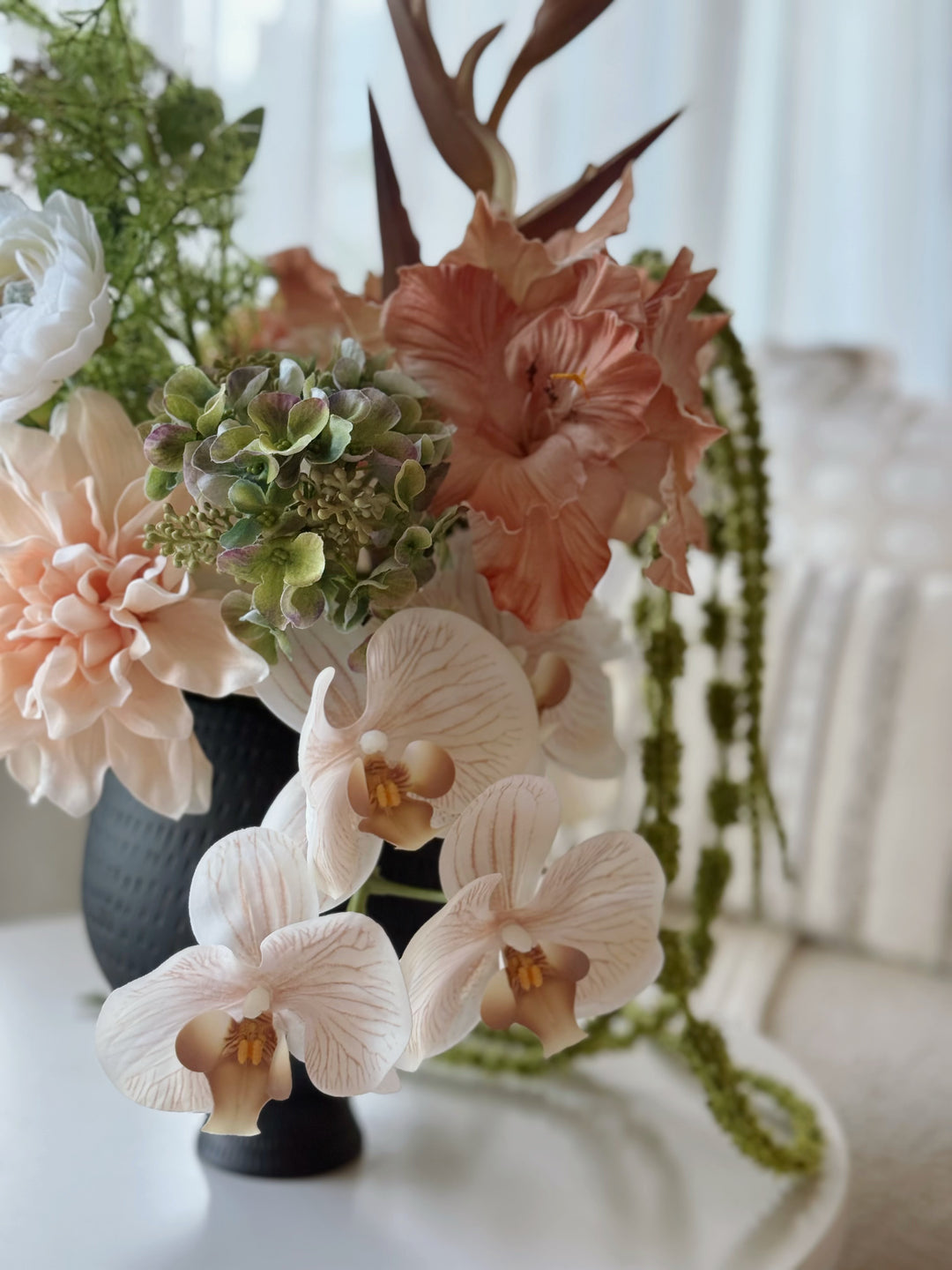 Verdant Peach Cascade In The Vase (2-sided)
