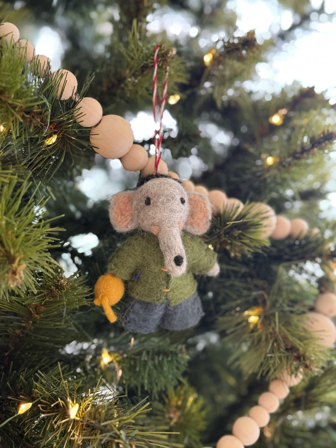 Woolly Elephant Felt Ornament