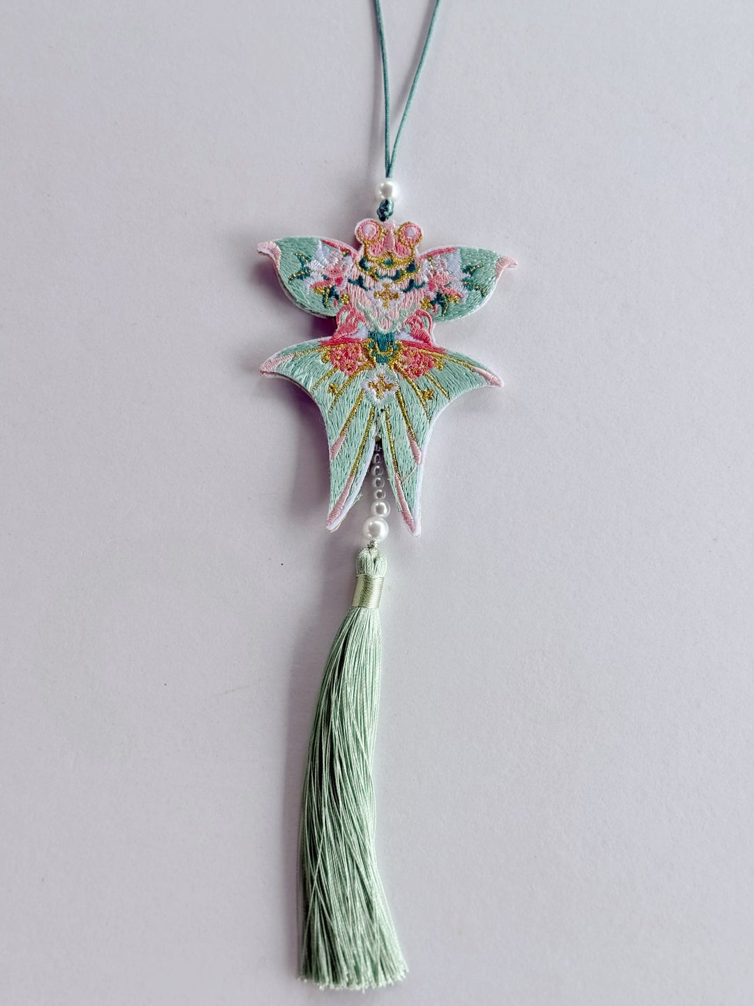 Flying Fortune Embroidered Kite Tassel Charm (3 colours)