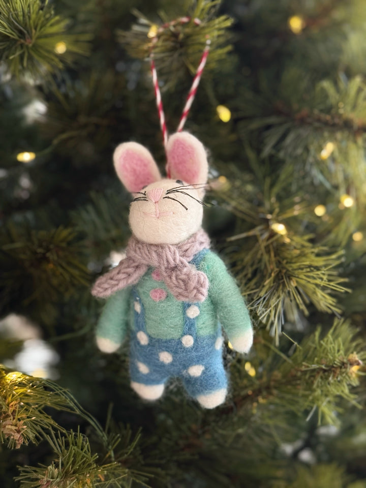 Cozy Bunny Felt Ornament