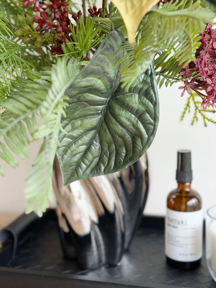 Evergreen & Merlot Harmony In The Vase Pot (1-sided)