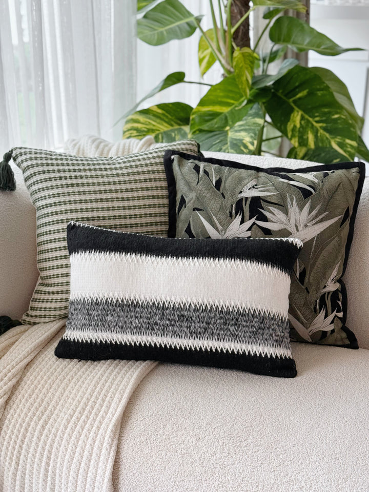 Bird of Paradise Velvet Trim Cushion Cover