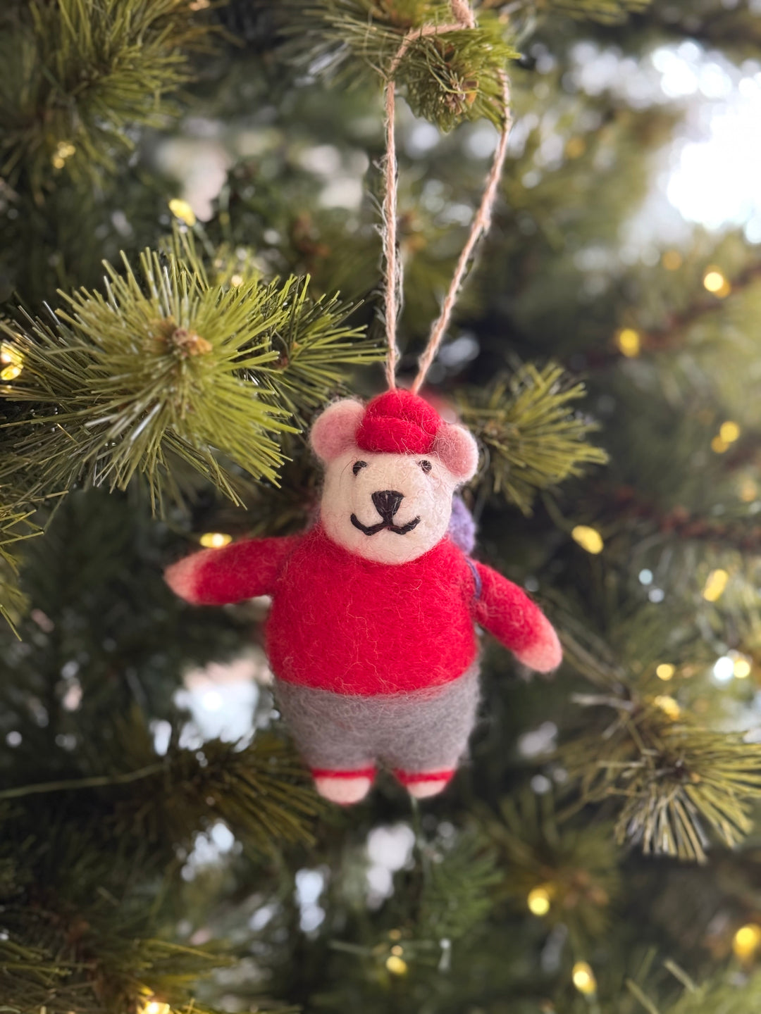 Traveler Bear Felt Ornament