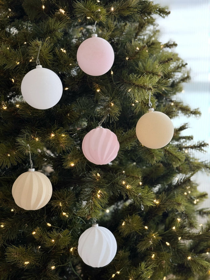 Nordic Velvet 8cm Bauble Set - Pastel (set of 12)