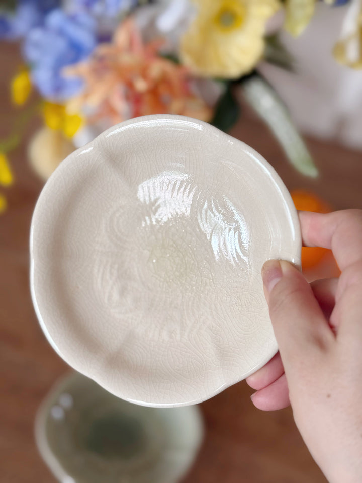 Crackle Glaze Mini Pedestal Dishes (2 colours)