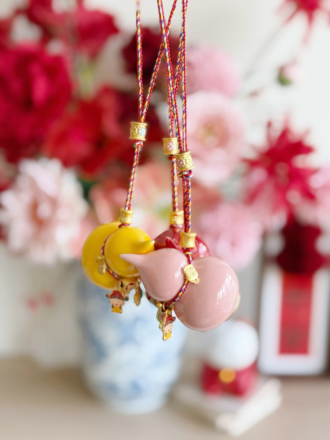 Prosperity Gourd Porcelain Charm (3 colours)