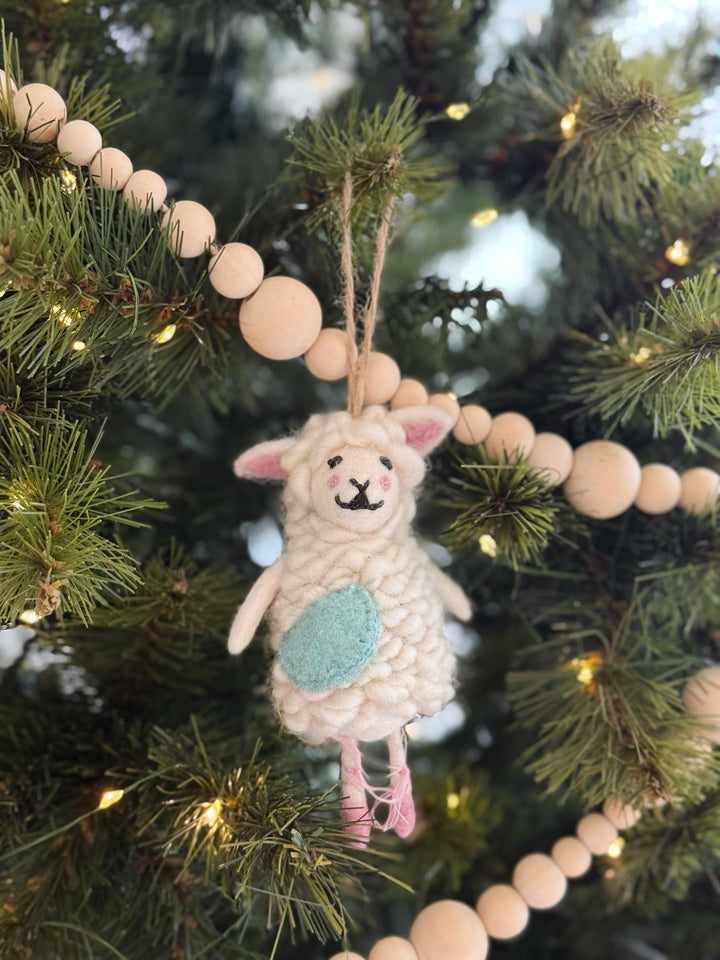 Festive Felt Sheep Ornament