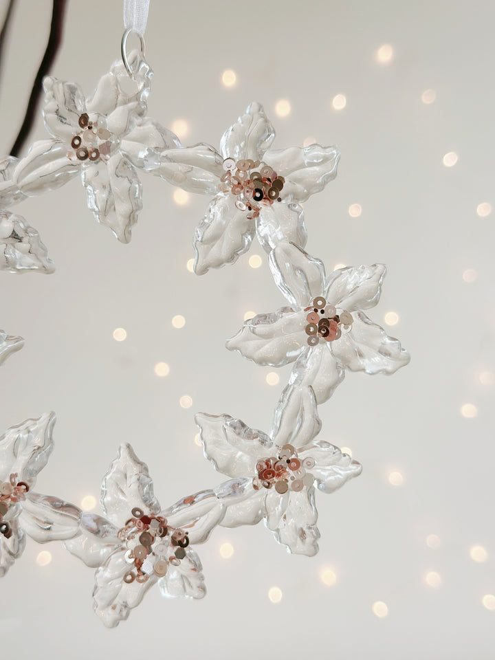 Glittering Floral Wreath Ornament