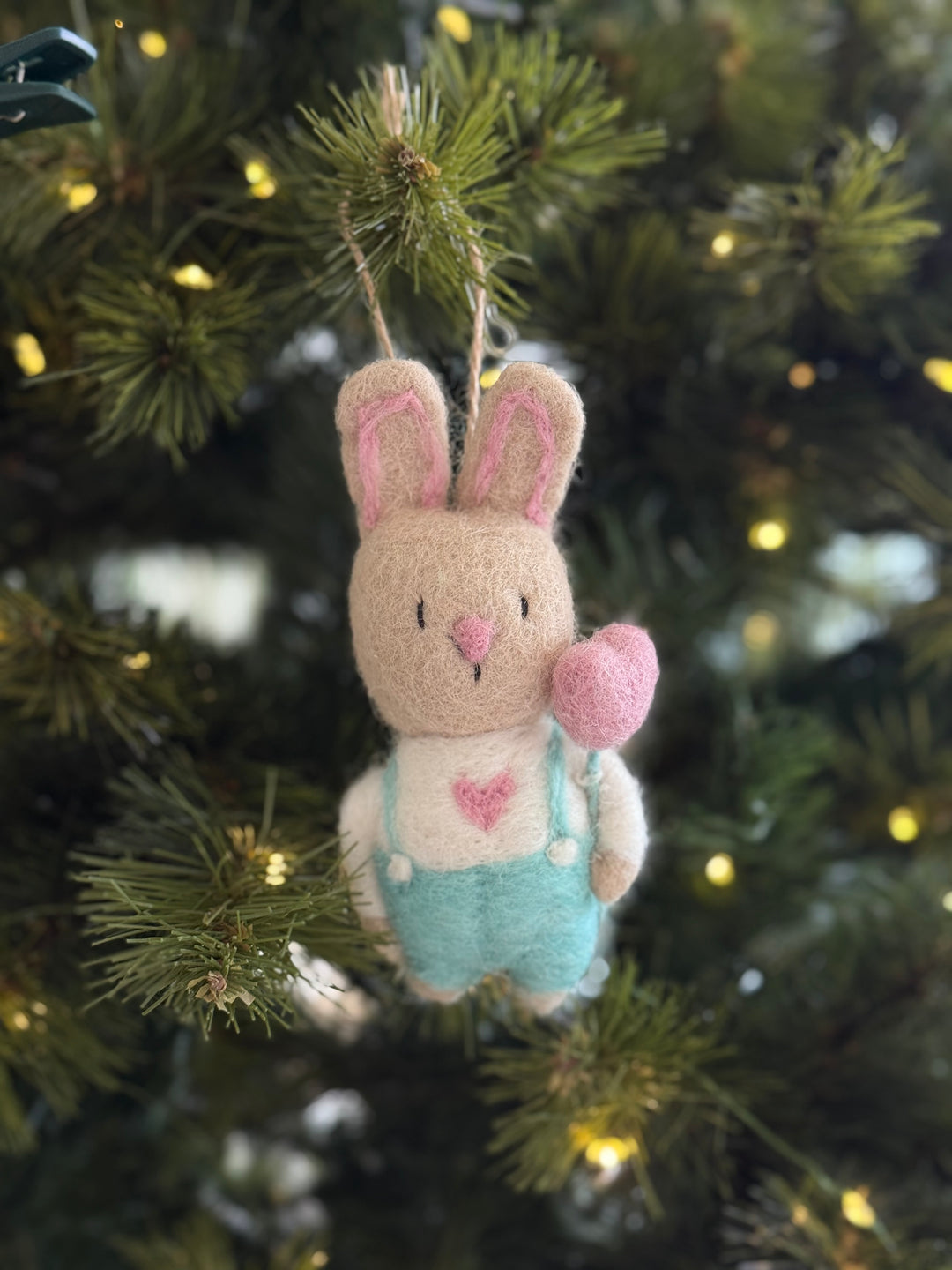Sweetheart Bunny Felt Ornament