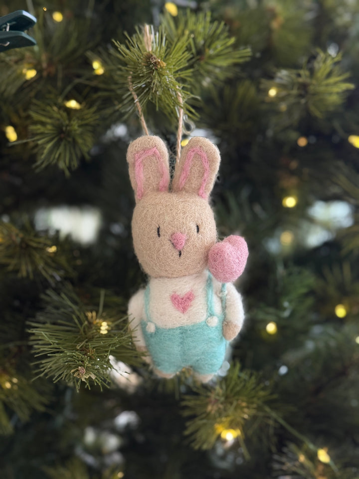 Sweetheart Bunny Felt Ornament