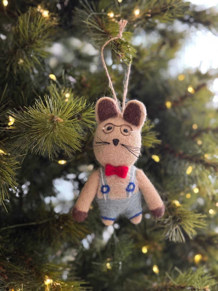 Professor Mouse Felt Ornament