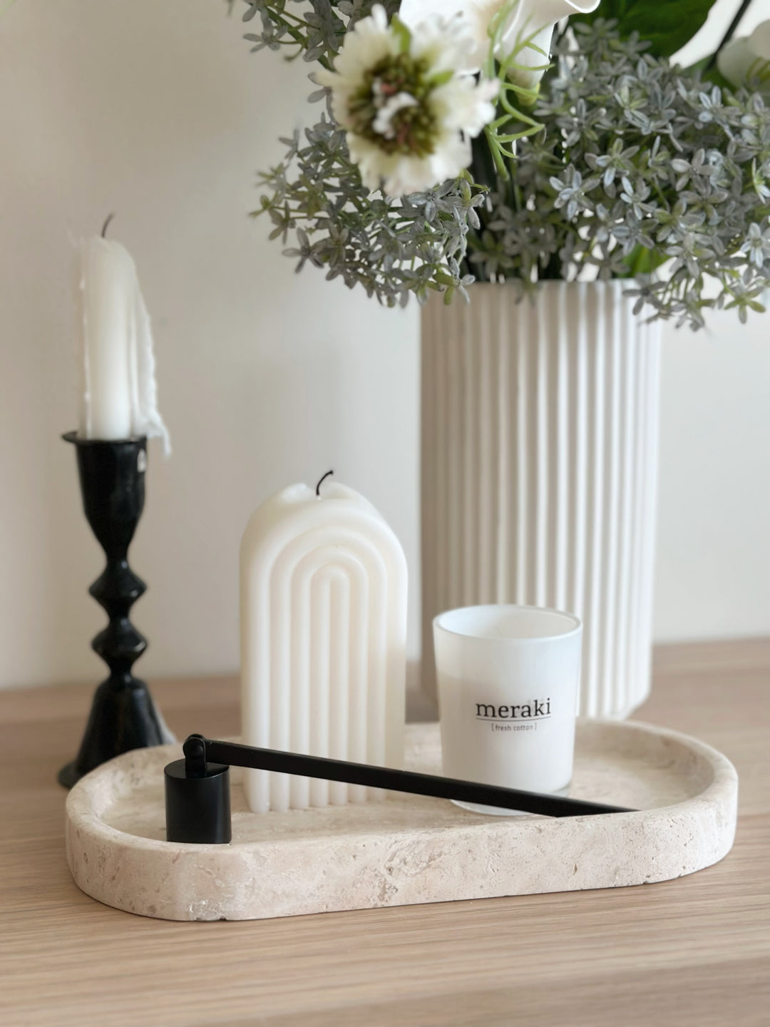 Timeless Oval Travertine Tray