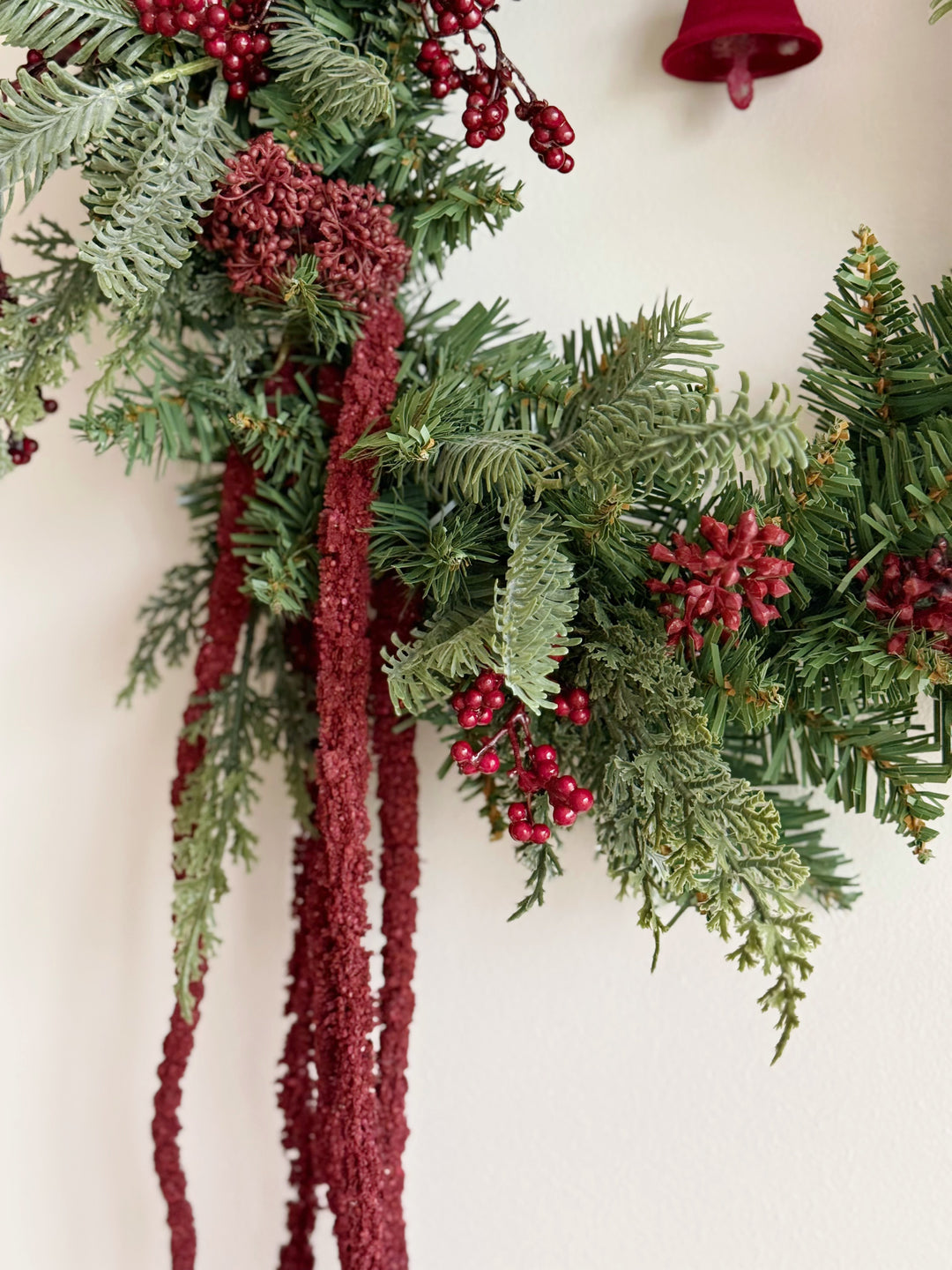 Burgundy Woodland Christmas Wreath