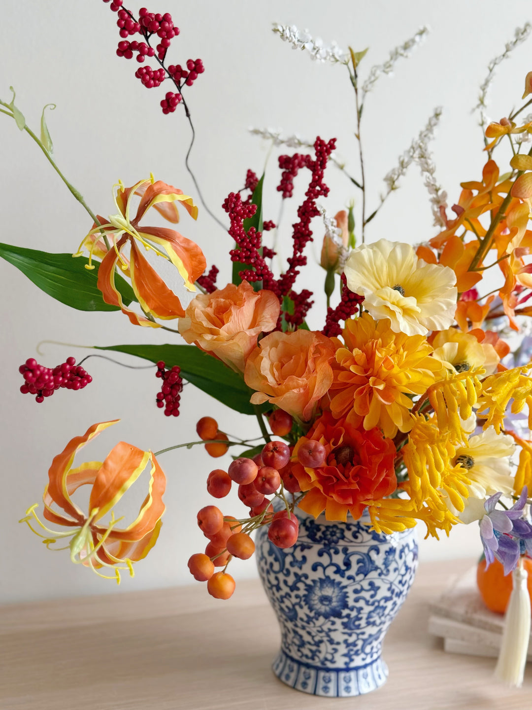 花开富贵 Blooming Prosperity Display In The Vase (1-sided)