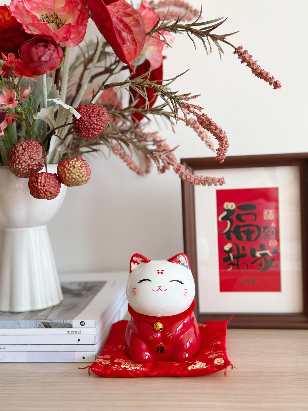 PRE-ORDER (9-15 Jan): Joyful Cherry Blessing Lucky Cat