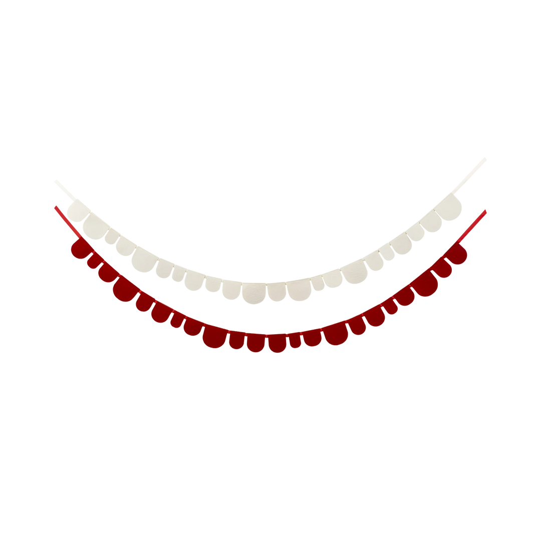PRE-ORDER (26/09-02/10): Red and Cream Scalloped Felt Banner Set