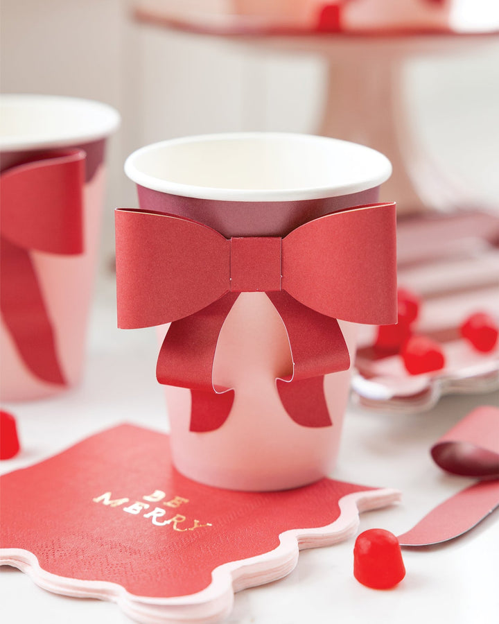 PRE-ORDER (26/09-02/10): Pink & Burgundy Bow Paper Cup