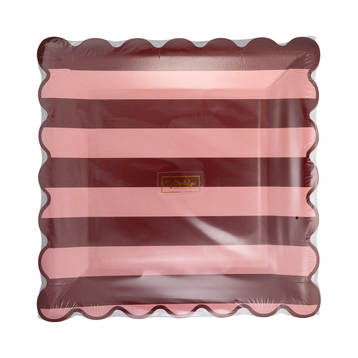 PRE-ORDER (26/09-02/10): Pink & Burgundy Striped Plate 9"